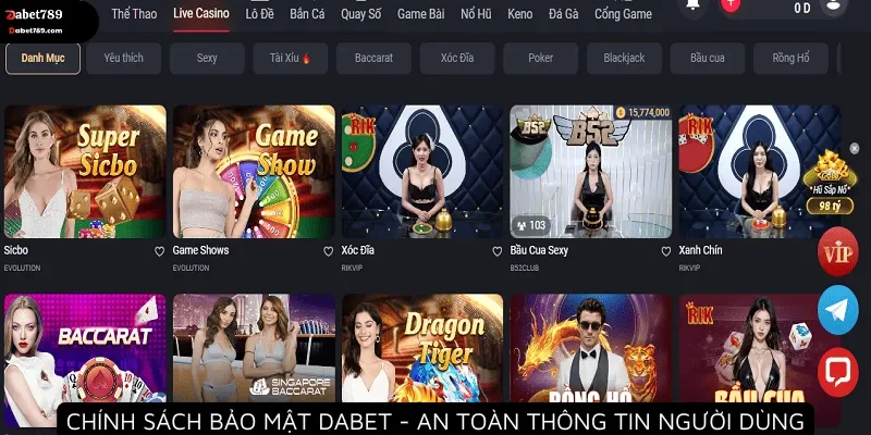 Chính sách bảo mật Dabet - An toàn thông tin người dùng khi cá cược
