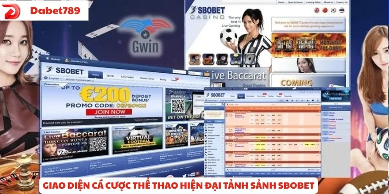 Giao diện cá cược thể thao hiện đại tại sảnh Sbobet